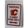 Image 3 : (2) Calgary Flames Fans Only Parking Signs 18'' x 12''