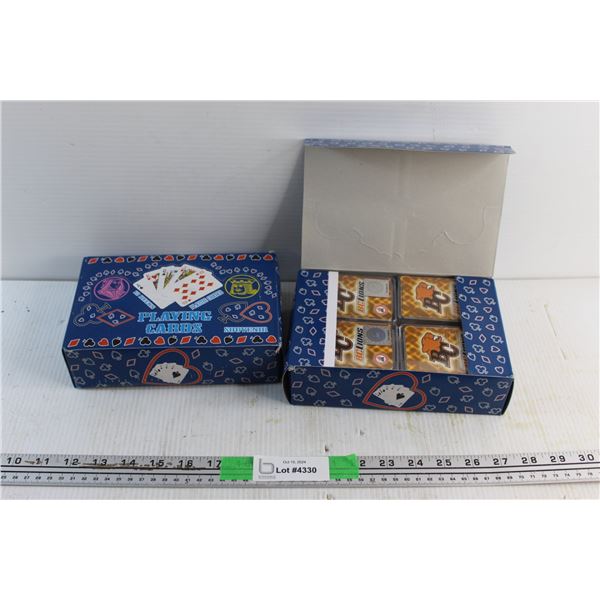 (2) Boxes of 12 Decks CFL BC Lions Playing Cards