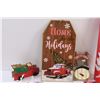 Image 4 : Christmas Lot: Wood Signs, Home Decor, Gift Tags, Mini Christmas Tree, Misc.