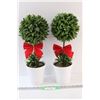 Image 1 : (2) Christmas Faux Tree Home Decor - 14" Tall