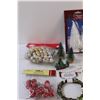 Image 2 : Christmas Lot: Berries, Mini Tree Ring, Mini Tree Decor, Misc.