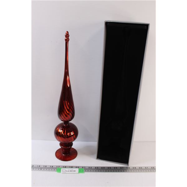 Christmas Red Glass Ornament Decor in Box