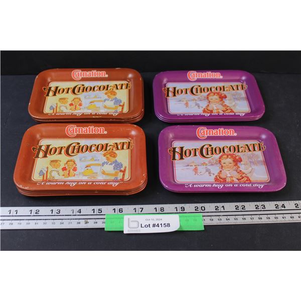 (16) Retro Hot Chocolate Metal Serving Trays