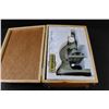 Image 5 : Tasco Deluxe Microscope & Wooden Case, as is