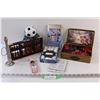 Image 1 : Lot: Abacus, Metal Kazoo, Poker Chips, Dominoes, Soccer coin Bank, Metal Horn