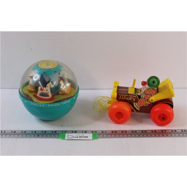(2) Vintage Children's Toys: Jalopy & Roly Poly Chime
