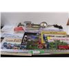 Image 1 : Lot: Pitney Bowes Scale, Glue Gun & Sticks, 12v Light - as is, (9) Farm Tractor Calendars (Assorted 