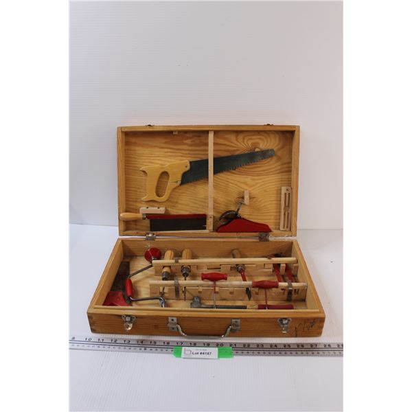 "The Little Carpenter's Set" in Wood Carrying Case