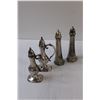 Image 2 : (5) Salt & Pepper Shaker Sets: Orcas, Plated Silver, & Glass jar