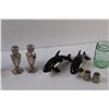 Image 3 : (5) Salt & Pepper Shaker Sets: Orcas, Plated Silver, & Glass jar