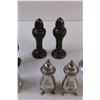 Image 3 : (5) Salt & Pepper Shaker Sets: Plated Silver, Clear Glass