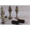 Image 2 : (6) Salt & Pepper Shaker Sets: Lake Tahoe, Plated Silver, Train Cars, Rustic Yellow