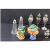 Image 3 : (5) Salt & Pepper Shakers: Pheasants, Indigenous, Clear Glass & Plated Silver
