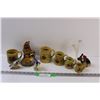Image 1 : Lot: Vintage Fruit Measuring Cups Set - as is, (2) Bird Figurines, Bear Beer Cap Holder, Misc.