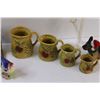 Image 3 : Lot: Vintage Fruit Measuring Cups Set - as is, (2) Bird Figurines, Bear Beer Cap Holder, Misc.