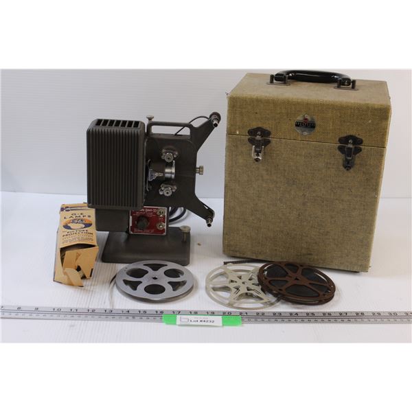 Kodak Kodascope Eight-33 Film Projector w/Film & Carrying Case - Powers On, as is