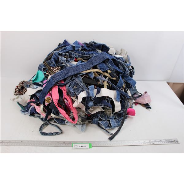 Pile Of Denim Material Scraps