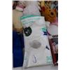 Image 4 : Lot Of Stuffies, Disposable Potty Liners, Vinyl Protector Tablecloth, Bunny Ear Headband, Misc.