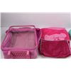 Image 4 : Green High Sierra Backpack, Pink Childs Suit Case, (3) bags of Assorted Childs Toys, (2) Pink Carryi