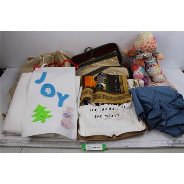 Lot Of Sheets, Fabric, Material, Cloths, Bags, Misc.
