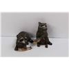 Image 5 : (2) Glass Leopard ornaments, (2) Racoon Ornaments, (3) Pieces or Candlestick Decor