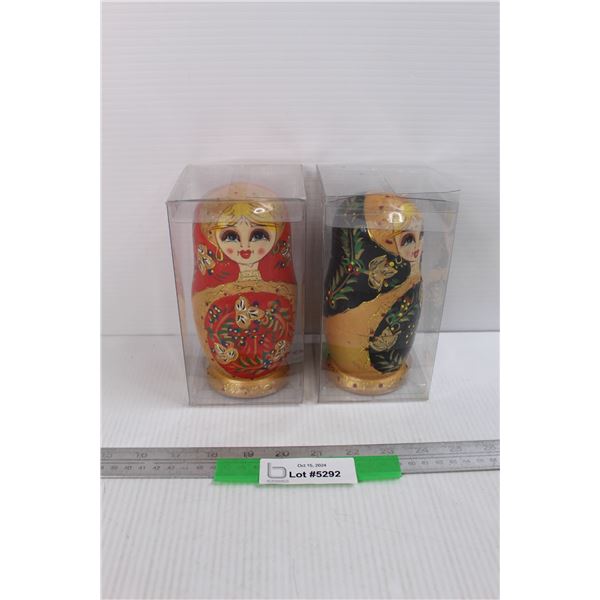 (2) Russian Hand Painted Dolls