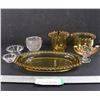 (6) Glassware Pieces- Cream and Sugar, Serving Dish, Misc.