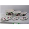 Image 1 : (3) Ceramic Pottery Flower Pots with Under Pot Trays
