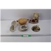 Image 1 : (2) Shell Ceramic Candle Stick Holder, Notepad With Pen In Ceramic Holder Gift Set, Stained Glass Su