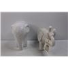 Image 2 : (2) Glass Elephant Decorations, Small Glass Bird Bath Decoration