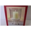 Image 3 : Etched Glass Hurricane Candle Holder w/Candles (NIB)