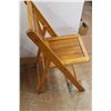 Image 3 : (3) Folding Wooden Chairs - all 19" Wide x 32" Tall