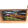 Image 1 : * Framed Velvet Deer Art - 49" x 26"