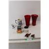 Image 1 : (3) Animal Figurines, Owl Clips, Mug, (2) Small Boxes, (2) vases