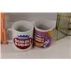 Image 3 : (2) Dubble Bubble Mugs, (3) Coca Cola Glasses, Reflective Glass Storage Shelf