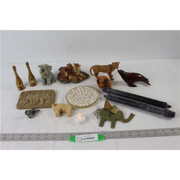 (2) Candles, Assorted Animal Decorations