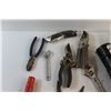 Image 2 : Caulking Gun, Hedge Cutters, Wrenches, Box Cutter and Assorted Hardware