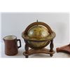 Image 8 : Brass Cup, Small Pitcher, Hand Painted Vase and Globe Decor