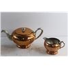 Image 2 : Copper Tea Pot and Cream & Sugar Set