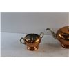 Image 3 : Copper Tea Pot and Cream & Sugar Set
