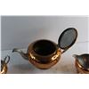 Image 6 : Copper Tea Pot and Cream & Sugar Set