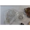 Image 3 : Silver, Glass & Brass Assorted Serving Plates, Silver Bell, Turning Leaf and Glass Bowl
