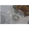 Image 8 : Silver, Glass & Brass Assorted Serving Plates, Silver Bell, Turning Leaf and Glass Bowl
