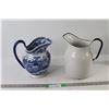 Image 1 : (2) Pitchers - Blue One Is For Decorative Purposes Only