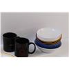 Image 3 : Kitchen Dishes: (5) Plates, (10) Bowls, (2) Mugs, Misc.