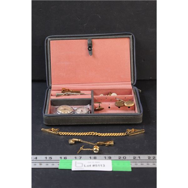 Gentleman's Cuff-Links, Clips in Case