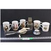 Image 1 : Lot: (3) Norman Rockwell Mugs, Vintage Wisk Beater, Vintage Grater & Dragon Mini Tea Set, (2) Floral