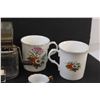 Image 4 : Lot: (3) Norman Rockwell Mugs, Vintage Wisk Beater, Vintage Grater & Dragon Mini Tea Set, (2) Floral