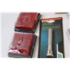 Image 2 : Lot: Leather Solid Bottom Satchel, Various Notebooks, RV Water Heater 4.5" Anode Rod, (2) Bristle Bo