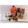 Image 1 : STIHL Chainsaw Chain Oil & (2) Two Stroke Fuel (CANNOT SHIP), (2) Fuel Filters, Thermostat, Misc.
